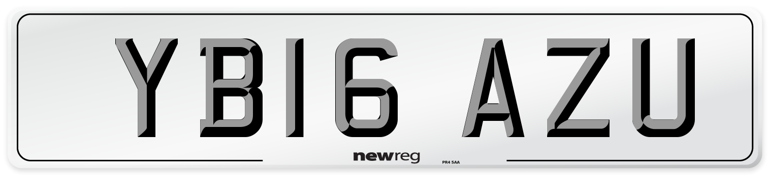 YB16 AZU Number Plate from New Reg